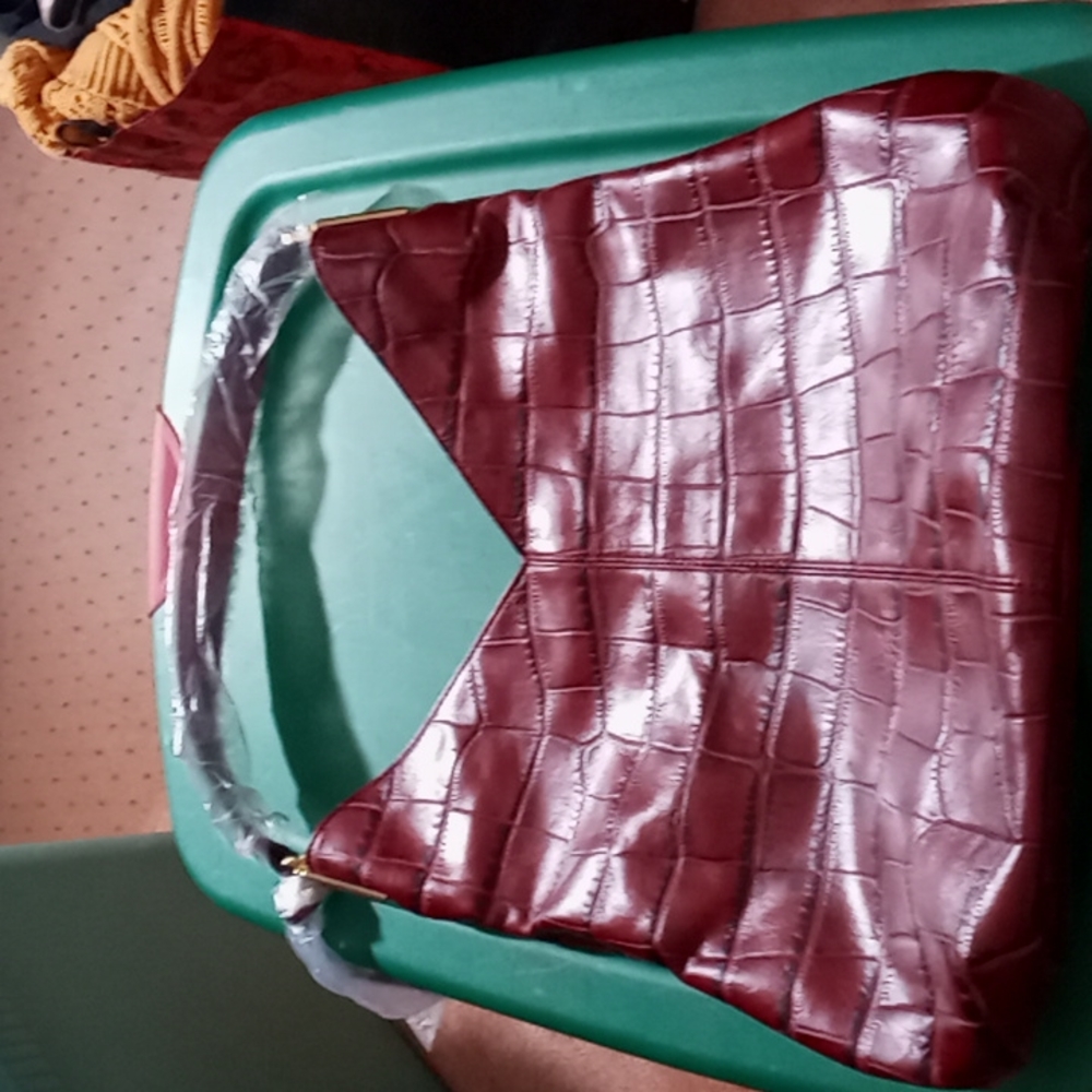 Red leather new purse